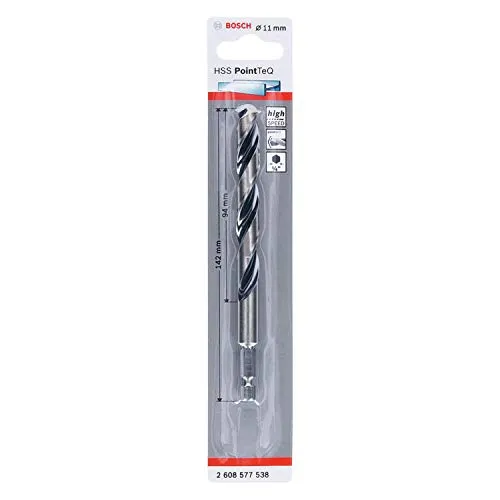 Bosch Professional 1x PointTeQ Sechskantbohrer (für Metall, Ø: 11 mm, Arbeitslänge: 94 mm, Gesamtlänge: 142 mm, ¼