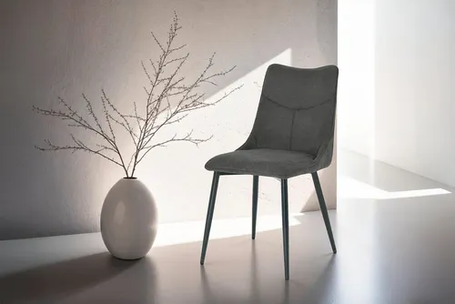 byLIVING Esszimmerstuhl 2er Set CARLO - Modernes Design in Anthrazit - Esszimmerstühle im 2er Set mit hochwertigem Webstoff und stabilem Metallgestell, ideal für stilvolle Wohnräume. Komfort und Eleganz vereint in kompakten Maßen.