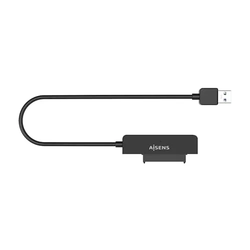 AISENS Adapter SATA auf USB-A, USB3.0/USB3.1 Gen1, für 2,5 Zoll Festplatten, Schwarz