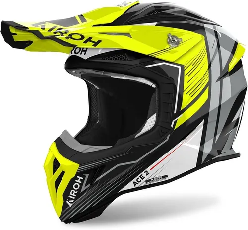 Airoh Aviator Ace 2 Engine Motocross Helm XL - Motorradhelm mit ASN und AEFR für schnelle Notfallbefreiung, Bluetooth vorbereitet – ideal für anspruchsvolle Fahrer.