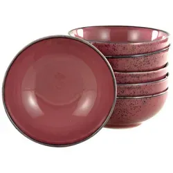 Creatable Schüsselset, 6-teilig aus Keramik in rot von CreaTable