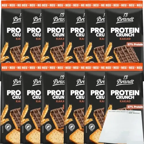 usy Bundle für Brandt Zwieback Protein Crunch Kakao VPE (12x70g Beutel) + usy Block
