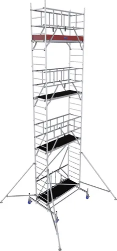 Krause Faltgerüst MONTO ProTec XS Aluminium 8,80 m - Leiter & Treppe, leichtes Aluminiumgerüst mit einer Arbeitshöhe von bis zu 8,80 m - ideal für professionelle Anwendungen und sichere Arbeiten in der Höhe.