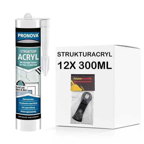 Strukturacryl mit körniger Struktur (Weiß) Fassaden Riss Bau Maler Acryl 300ml