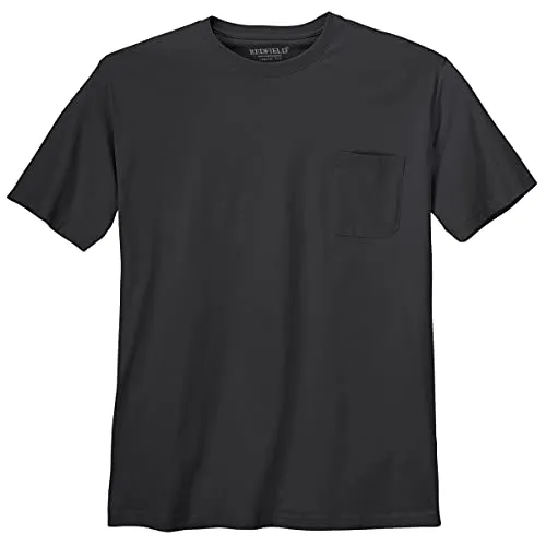 Redfield XXL Basic T-Shirt Jerry schwarz Brusttasche