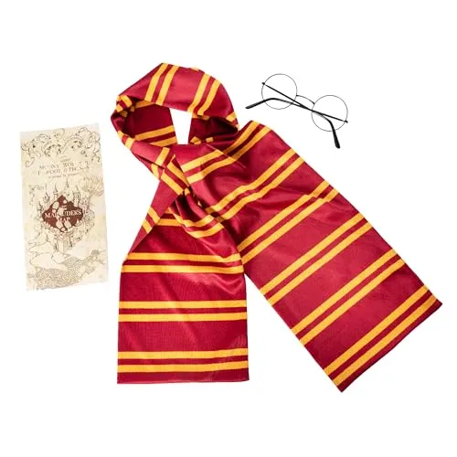 Rubies Harry Potter Zubehör-Set - Gryffindor-Schal, Brille und Glow in Dark Karte, ideales Kostüm für Jungen und Mädchen ab 5 Jahren