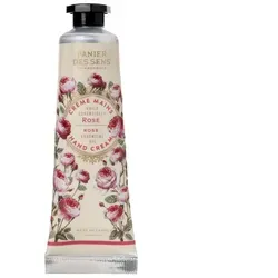 Panier des Sens Feuchtigkeitshandcreme 30ml - Rosenhandlotion - Premium Handcreme mit 97% natürlichen Inhaltsstoffen, enthält 20% Sheabutter für intensive Pflege und einen bezaubernden Rosenduft, ideal für trockene Hände.