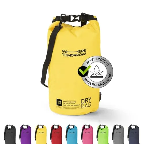 DoYourOutdoor Where Tomorrow Dry Bag Tasche 5L gelb | Wasserdichter Rucksack | Wasserfester Beutel & Packsack | Drybag ideal für Boot, Kajak, Angeln und Camping