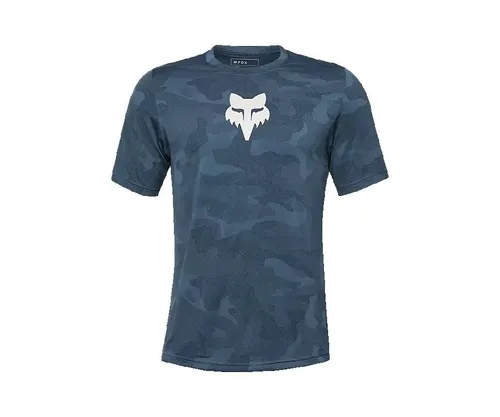 Fox Ranger Tru Dri SS Herren Bikeshirt - Dunkel Blau - Größe S - Fahrradbekleidung, schnelltrocknendes Material für optimalen Komfort während der Fahrt.