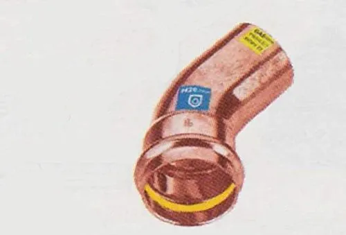 Gas - Wasser Pressfitting, Kombifitting Bogen 45° I/A 18 mm Kontur V