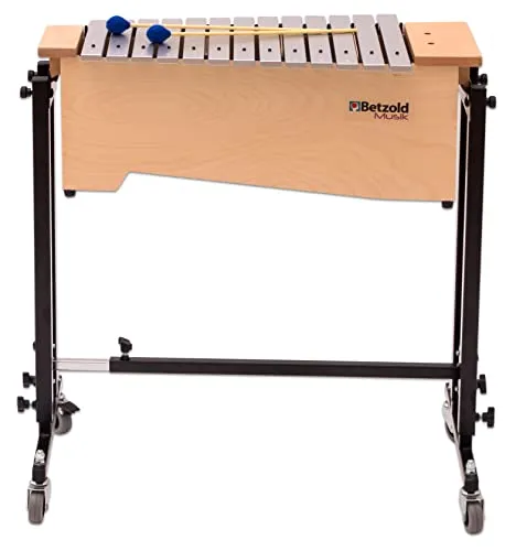 Betzold Alt-Metallophon mit Ständerwagen - Diatonisch c-a1 - Hochwertiges Metallophon für Kinder mit ausgezeichnetem Klang. Der mobile Ständer ist höhenverstellbar und sorgt für flexiblen Einsatz. Ideal für die ersten musikalischen Erfahrungen der Kleinsten.
