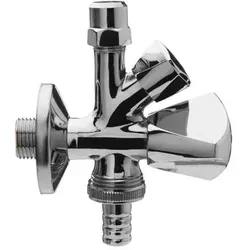 Universal Doppelspindel-Kombi-Eckventil 421851 Messing verchromt, 1/2