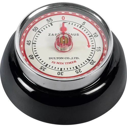 Küchentimer SPEED - Retro-Eieruhr in Schwarz, batteriefrei und mit Magnet für stilvolle Zeitmessung in der Küche