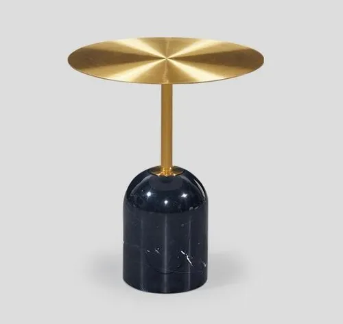 Stilvoller runder Couchtisch aus Metall in Gold - Eleganter Beistelltisch für das Wohnzimmer, mit modernem Design und robustem Material. Ideal für stilvolle Akzente und praktische Nutzung. Maße: 40 x 40 x 55 cm.