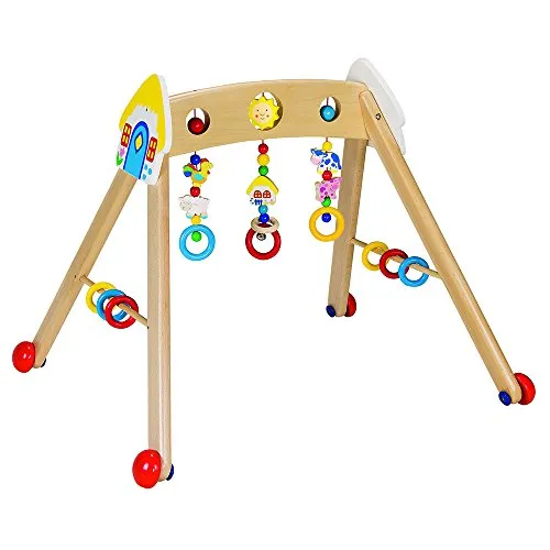 Heimess Baby-Fit Greif- und Spieltrainer mit Bauernhoftieren - Motorikspielzeug für alle Entwicklungsphasen, fördert spielerisch Motorik und Sinne mit hochwertigen Holzspielzeugen.