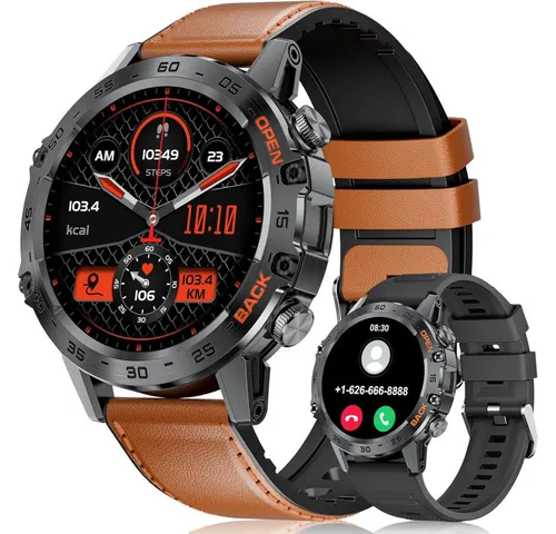 Lige Herren's Telefonfunktion Militär IP67 Wasserfest Robust fitnesstracker Smartwatch (1,39 Zoll, Android iOS), 1-tlg., mit 24H Herzfrequenz, Schlafdauer, 100+ Sportmodi Fitnessuhr 400 mAh