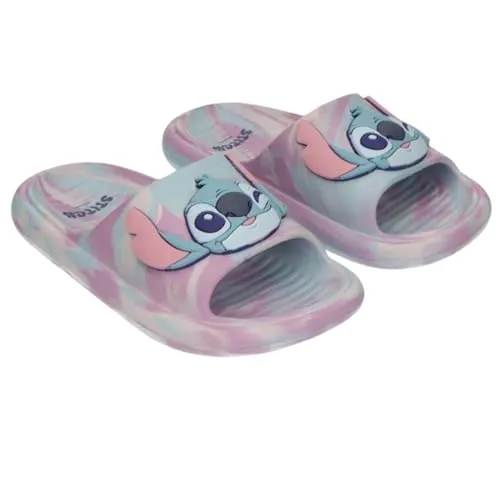 Produktbild Disney Lilo und Stitch Badeschuhe für Mädchen, Badelatschen, Hellblau, Zehentrenner, Badeschlappen, super soft leicht (Rosa-Blau, EU Schuhgrößensystem, Grundschulkind, Numerisch (von/bis), M, 28, 29)