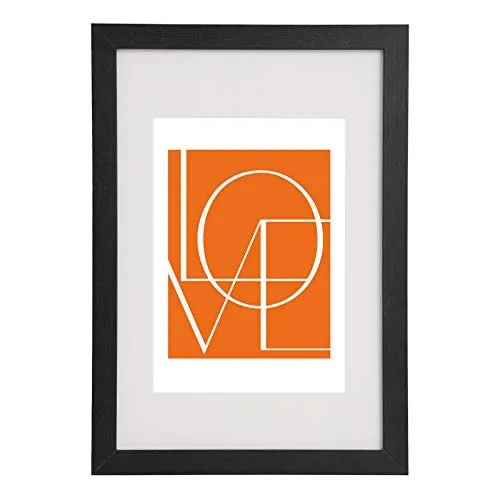 WOLTU Bilderrahmen 10x15 cm, Fotorahmen zum vertikalen oder horizontalen Aufhängen/Aufstellen, Holzrahmen mit Passepartout, Posterrahmen Collage Wanddeko, Schwarz