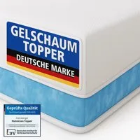 Arensberger Topper Premium Gelschaum 90x200 cm - Matratzenauflage mit 8 cm hochwertigem Gel-Foam für optimale Druckentlastung, ideal für alle Schlafpositionen. Waschbarer Bezug sorgt für hygienischen Schlafkomfort.
