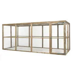 FATMOOSE Voliere CheeryChicken Cove – begehbarer Premium Hühnerstall aus massivem Holz, Hühnerhaus mit großem Auslauf, raubtiersicher überdacht, für Familien 149 cm x 448 cm