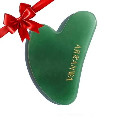Premium Gua Sha Stein | Mit Samtbeutel & E-BOOK für Face Yoga | Effektiv & Hochwertig, Gua Sha Massagestein - Gua Sha Jade