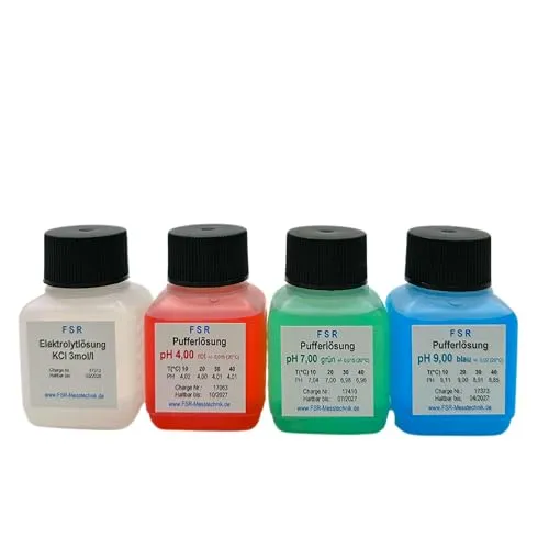 Produktbild FSRTOP pH Kalibrierlösung Set 4, 7, 9 KCL 3mol/l Je 50 ml Kalibrierflüssigkeit Pufferlösung Eichlösung Messgerät Tester Set 200 ml