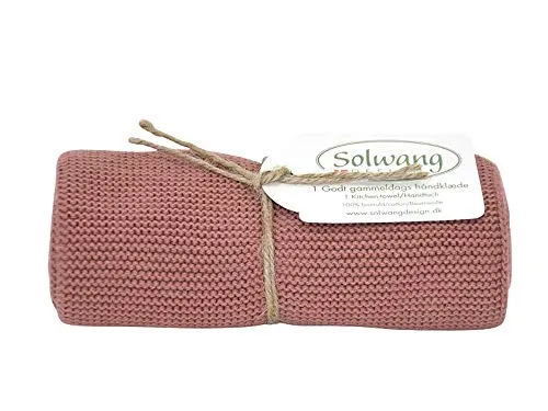 Solwang Handtuch gestrickt in dunkel Pfirsich, 32 x 47 cm in pink von Solwang