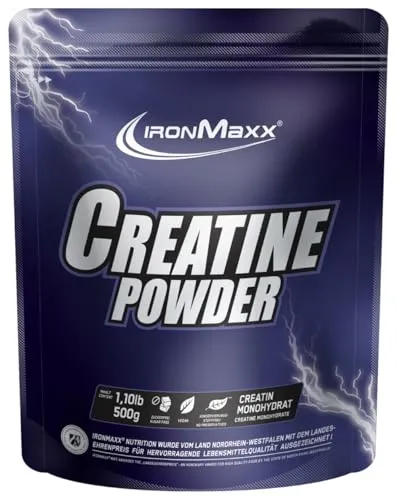 IronMaxx Creatine Powder - 500 g Beutel | 100% reines Kreatinmonohydrat | Hochwertiges Creatine Pulver ohne Zusätze | Vegan & geschmacksneutral