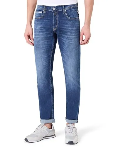 REPLAY Herren Jeans Grover Super Stretch, Dark Blue 007-9 (Blau), 30W/32L - Entdecken Sie die REPLAY Herren Jeans Grover Super Stretch in Dunkelblau – für höchsten Tragekomfort und eine perfekte Passform. Ideal für jeden Anlass und mit Fokus auf nachhaltige Produktion.