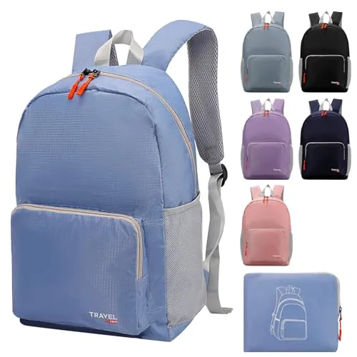 Leichter faltbarer Rucksack 20-35 L - Unisex Rucksack aus wasserfestem Polyester, ideal für Alltag, Reisen und Schule mit 5 Fächern für optimale Organisation.