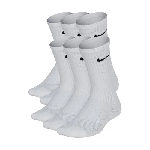 Nike Kinder Everydy Cush Crew 6Pr 108 Socken, White/Black, 34-38