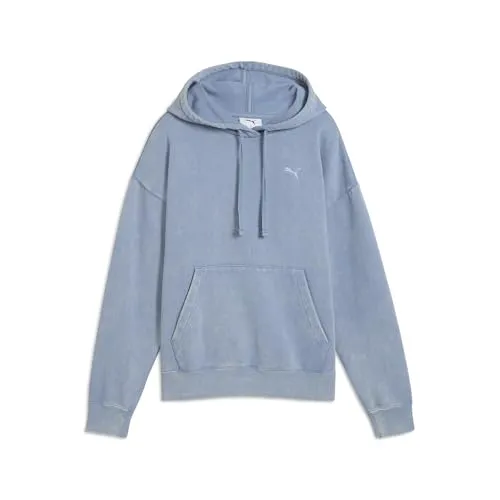 PUMA Essentials Elevated Relaxed Wash Hoodie Damen - Bequemer Hoodie für Damen in Cool Blue, relaxed fit für optimalen Komfort und sportlichen Stil – perfekt für den Alltag oder Fitness!