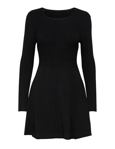 ONLY Strickkleid Alma - Drapiert und Raffiniert - Strickkleid in Schwarz, ideal für lässige Anlässe. Mit raffinierten Drapierungen sorgt es für einen eleganten Look und hohen Tragekomfort.