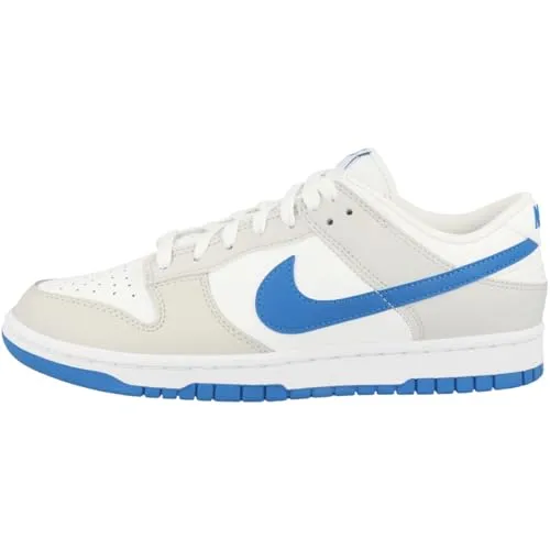 Nike Herren Dunk Low Retro Sneaker, Summit White Photo Blue Platinum Tint, 40 EU