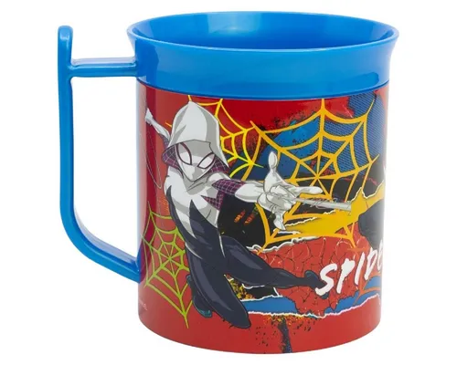 Spiderman Becher - Mikrowellengeeigneter Kunststoffbecher 400 ml – für Kinder, 1-tlg., perfekt für Kinderhände geeignet