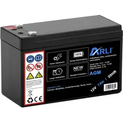 ARLI AGM Blei Akku 12V 7Ah 20HR Batterie 7000 mAh