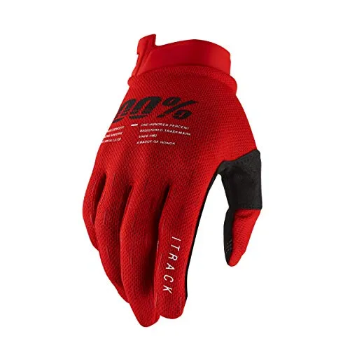 100% iTrack Motocross und Mountainbike Handschuhe (XXL – Rot) MX MTB & Motorsport Racing Schutzausrüstung – Extra Large