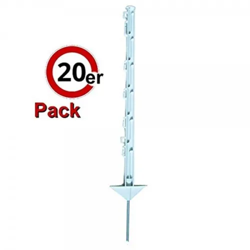 Göbel Weidezaunpfahl Wildabwehrpfahl 75cm weiß Kunststoffpfahl 20 Stück 10703