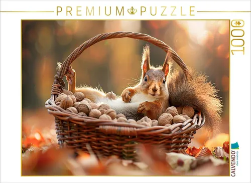 CALVENDO Puzzle Genug Nüsse gesammelt | 1000 Teile - Hochwertiges Tier-Puzzle mit 1000 Teilen, das Präzision und exzellente Druckqualität vereint. Ideal als Geschenk für die ganze Familie und perfekt zur Entspannung.