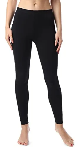 Bellivalini Damen Lange Leggings aus Bio-Baumwolle BLV50-183 (Schwarz, XS)