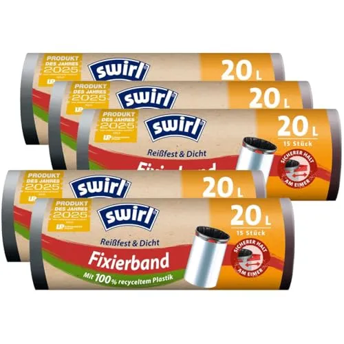 5x Swirl Fixierband M??llbeutel 20L (15 stk./Rolle) von Swirl