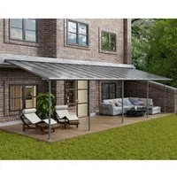 Palram - Canopia Sierra Alu Terrassenüberdachung - Terrassenüberdachung aus wartungsfreiem Aluminium und Polycarbonat, bietet bis zu 100% UV-Schutz und einfache DIY-Montage für ganzjährige Gartennutzung.
