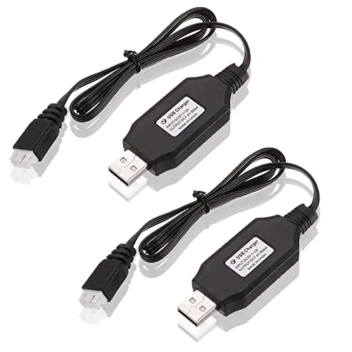 RUIZHI 2 Stück USB Ladegerät Kabel, USB-Ladekabel 7,4 V 1000 mA Ladekabel mit XH-3P-Anschluss SCX24 RC Car, Control Car, FPV Drone Quadcopter