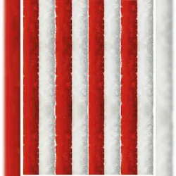 Arsvita Flauschvorhang Rot Weiß 100x220 cm - Fenstervorhänge – Vielseitiger Flauschvorhang für Innen- und Außenbereiche, schützt vor Insekten und neugierigen Blicken, pflegeleicht und einfach zu montieren.