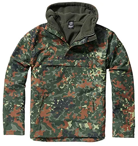 Brandit Windbreaker Flecktarn XXL - Atmungsaktiver Windbreaker in Flecktarn-Design, wind- und wasserabweisend. Mit Fleece-Futter für hohen Tragekomfort und praktischen Reißverschlusstaschen.