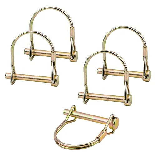 INCREWAY Drahtschlossstift, 5 Stück, 6 mm, verzinkter Schaft, Verriegelungsstift, quadratische Schlaufe, Drahtschlossstift für Schienen, Bauernhof, Rasen