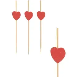 Papstar Heart Fingerfood-Spieße 84665 , 1 Packung = 100 Stück, Länge: 7 cm