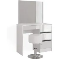 Vicco Schminktisch Sherry Weiß - Moderne Frisiertisch-Kommode mit kratzfester Oberfläche, ideal für Schönheit und Ordnung im Schlafzimmer. Inklusive Hocker und Spiegel für das perfekte Make-Up-Erlebnis.