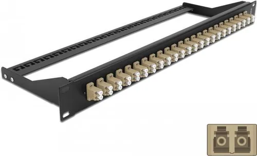 Delock Patch Panel 24 Ports LC Duplex MM - Rack montierbar - Zubehör für Server: Rack montierbares Patch Panel mit 24 Ports, ideal für eine effiziente Netzwerkverteilung und platzsparende Installation.