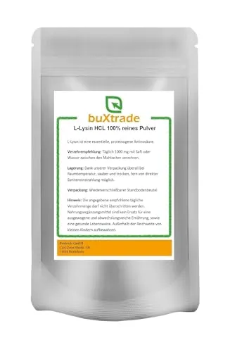 L-Lysin Pulver | Aminosäure | Lysin HCL | Lysine | 100% rein 500 g